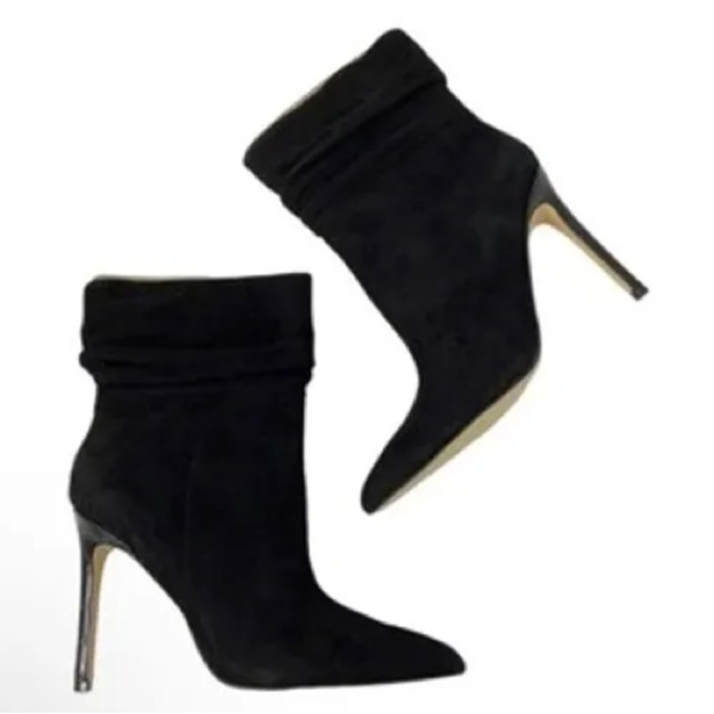 Marc Fisher Black Suede Heeled Boots